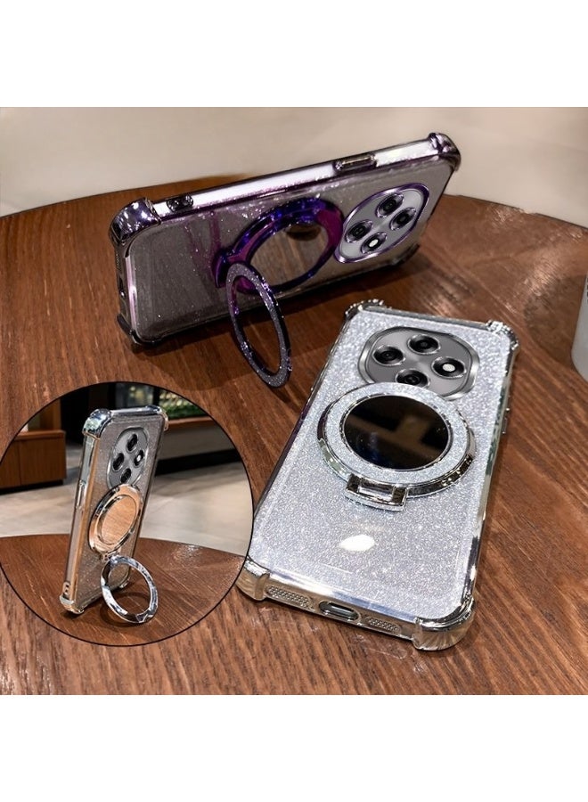 حالة براقة لـ Oppo A6 Pro 5G ，الوقوف المشرق ，مرآة المكياج ，مغناطيسية فاخرة تدرج Oppo A6 Pro غطاء - Image 5